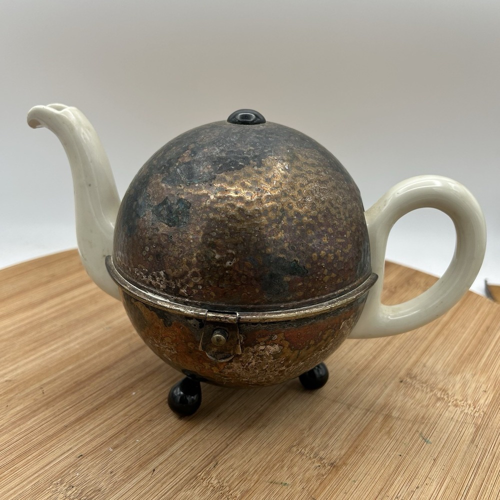 1930s WMF‎ Bauscher Weiden Thermal Ball Teapot Complete With Perfect Lined Shell